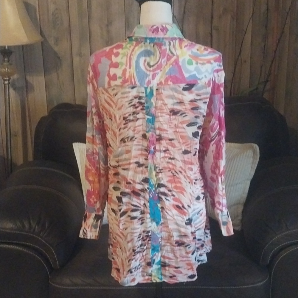 Tropical Long Sleeve Button Down Shirt - Picture 4 of 8